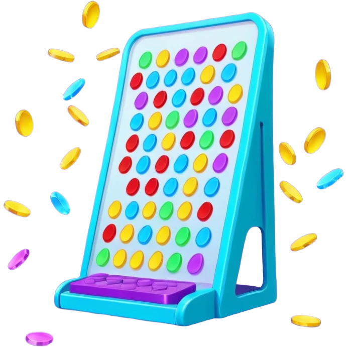 plinko board with colorful chips falling emoji