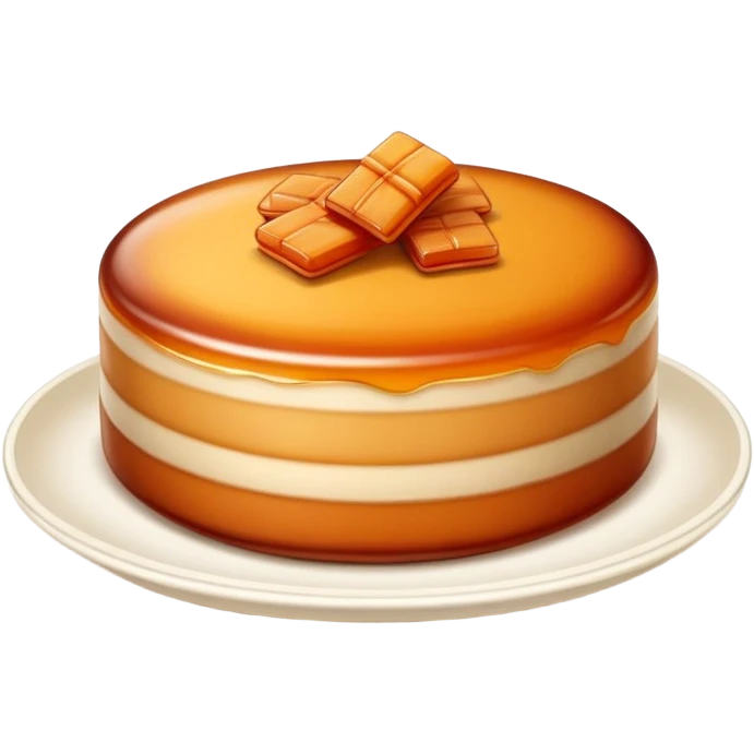 Nian Gao sticky rice cake with brown caramelized color, simplified emoji style with bold outlines and bright colors, cartoon style New Year sweet emoji