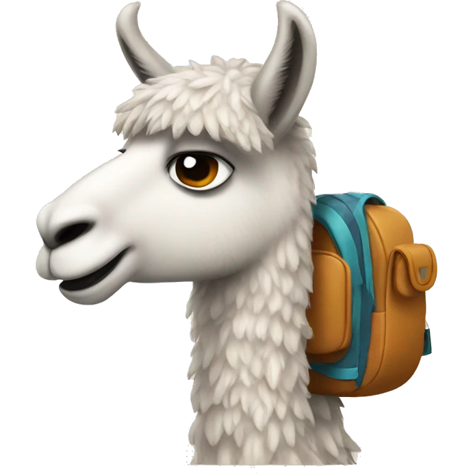 llama with a backpack emoji