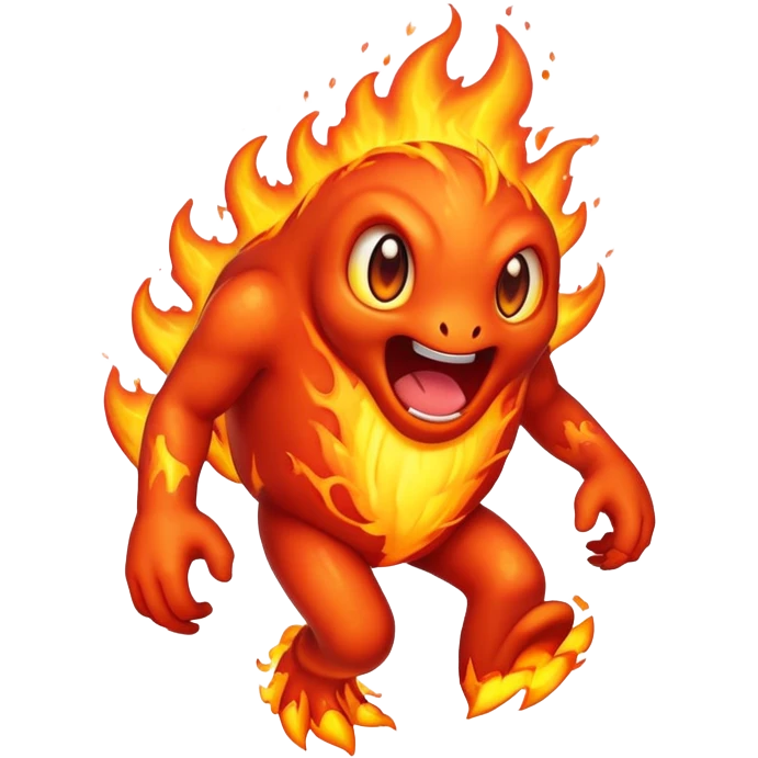 a fast lava creature running  emoji