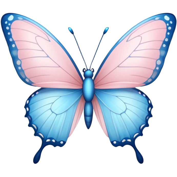 Light blue butterfly facing a light pink butterfly with trails of sparkles emoji