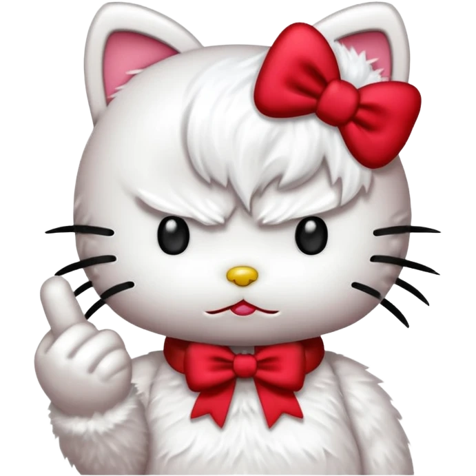 Hello kitty with middle finger  emoji