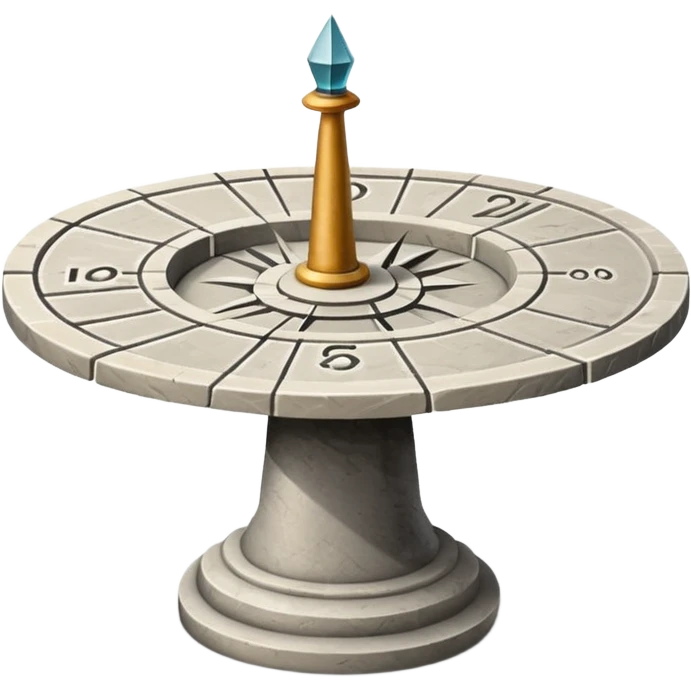 “stone sundial with shadow pointer emoji