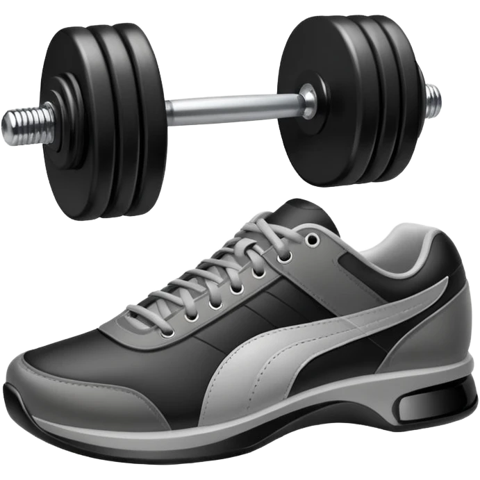 sports shoe next to a dumbbell emoji