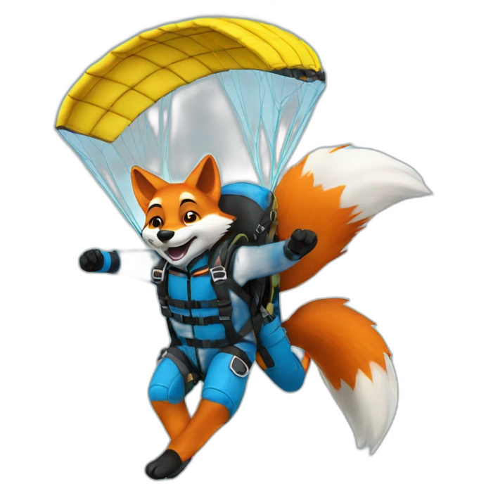 fox-skydiving emoji