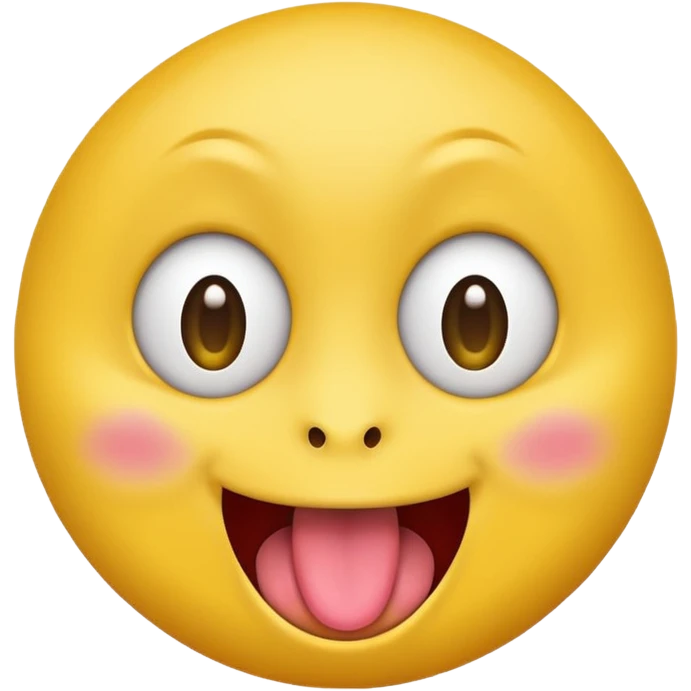 Freaky ahh yellow face emoji smiling with tongue out and eyes wide open ...