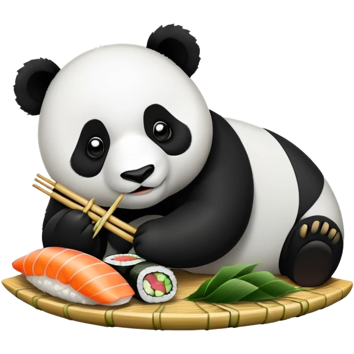 panda eating sushi emoji