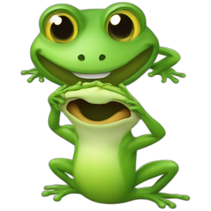 Chat sur une grenouille emoji