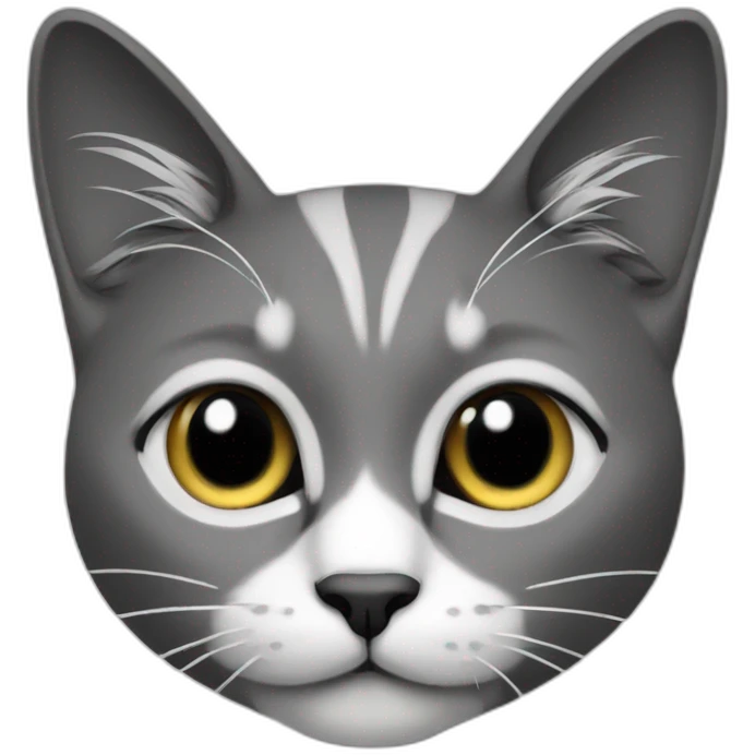 Cat black & white emoji