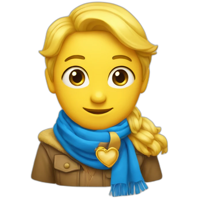 gelbes Herz mit blauem Schal emoji