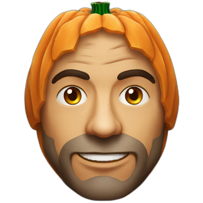 a pumpkin which looks like Joe rogan emoji