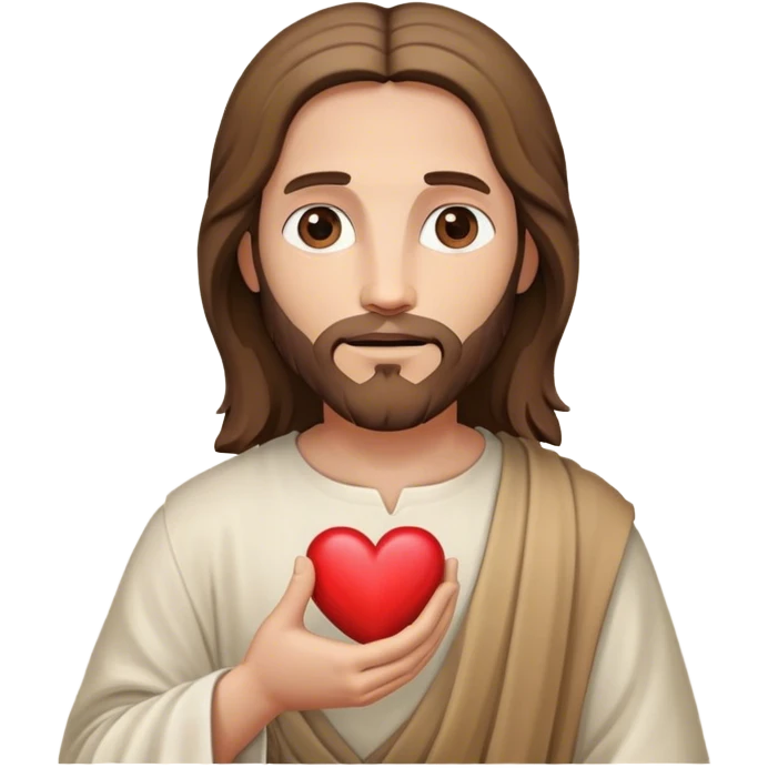 Jesus with a heart emoji