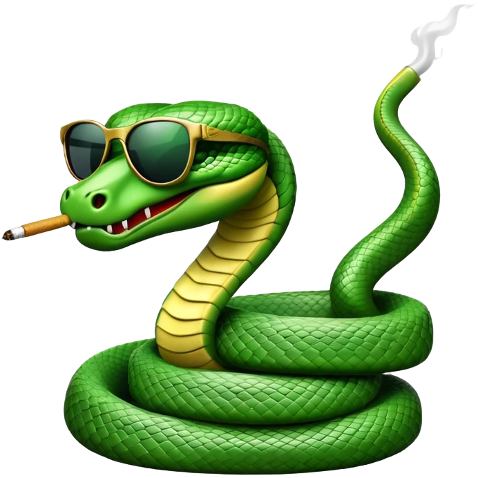 Snake with cigarrete and sunglases emoji