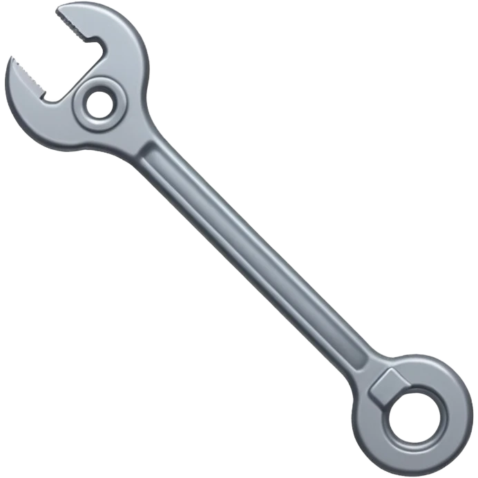 a grey spanner tool in pixel art   emoji
