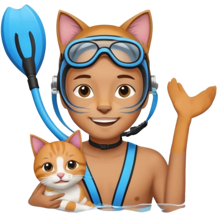 Kai Cenat holding a cat wearing a snorkel emoji