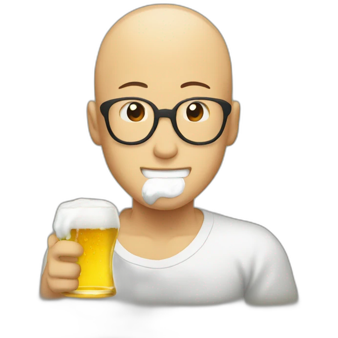 Saitama drinking beer emoji