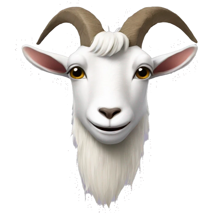 A goat while cutting her beard emoji