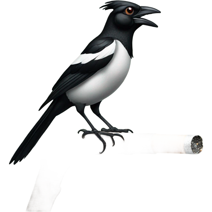 Magpie smoking a cigarette  emoji