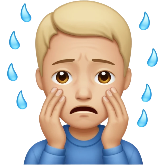 Stressed and crying emoji
