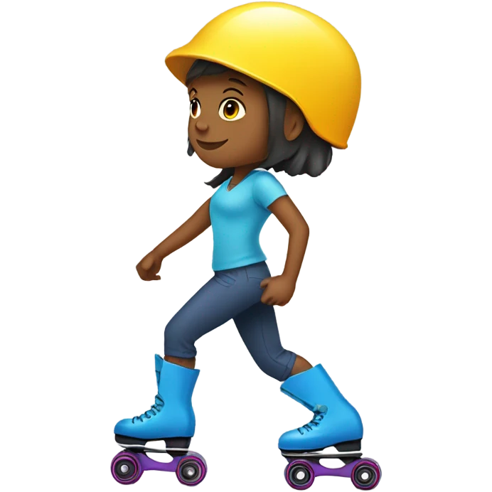 girl in helmet with skates emoji