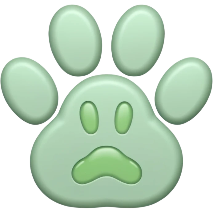 a pastel green pawprint emoji
