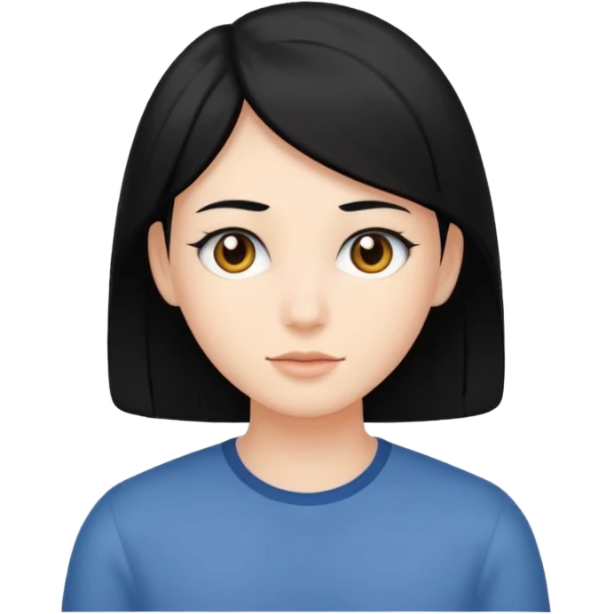 with black hair emoji