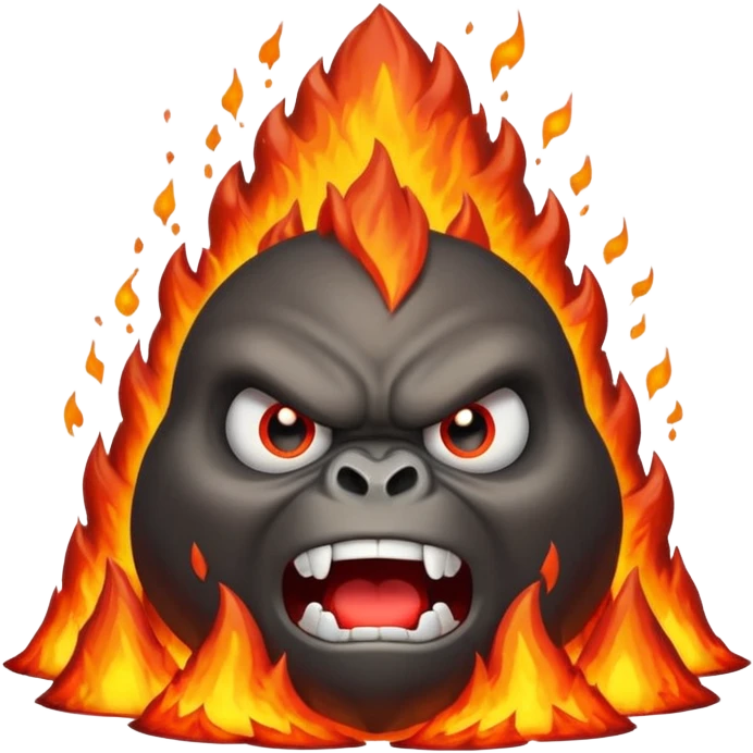 can i have an image of an angry volcano erupting with an angry face ...