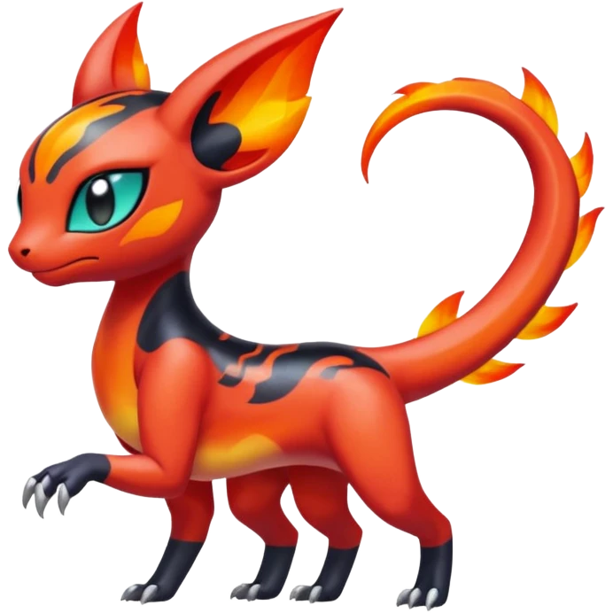 Colorful Translucent Tricky Hot Handsome Meloetta-Salandit-Litten-Pokémon-Fakémon-fusion-hybrid-creature emoji