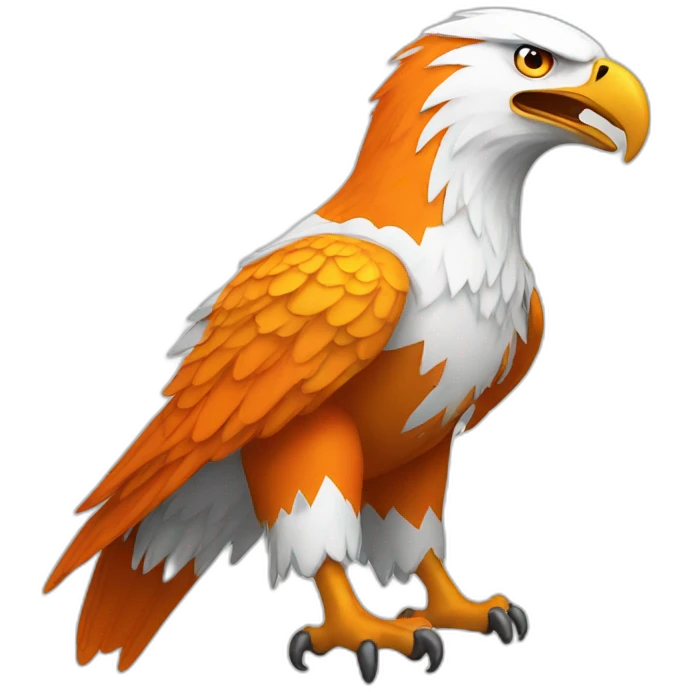 Fierce Orange and white eagle emoji