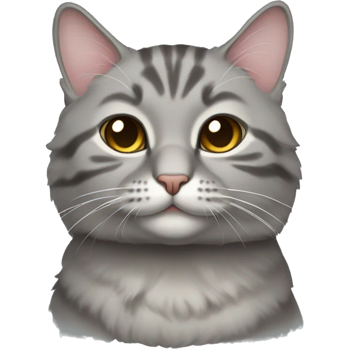 Gray lop-eared tabby cat emoji