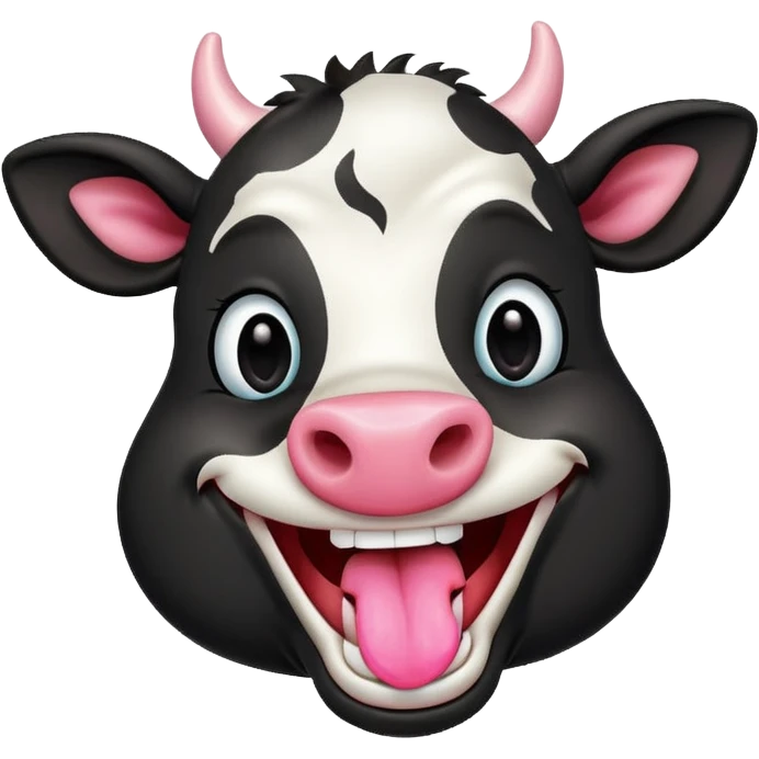 Laughing black cow emoji