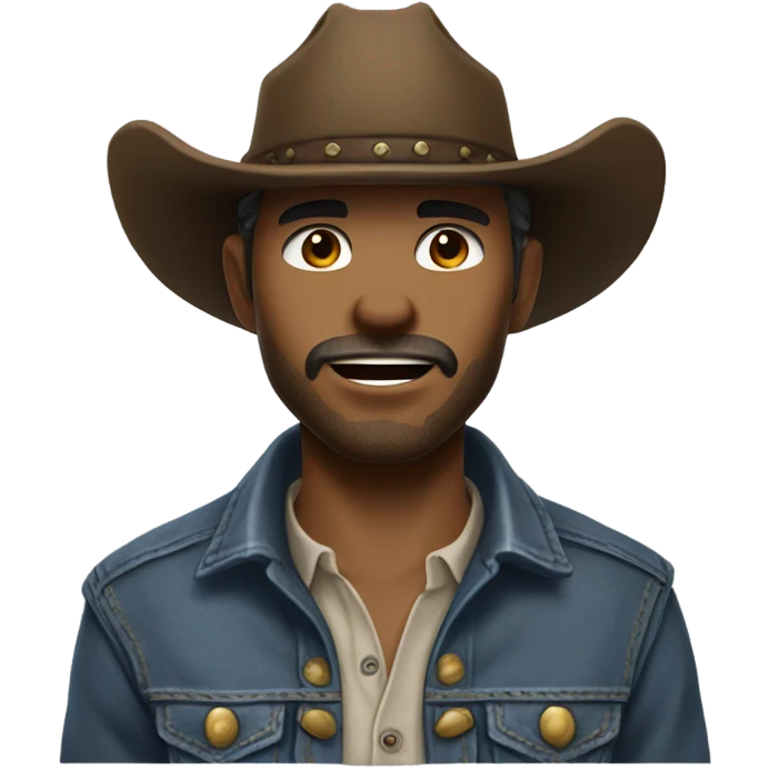 Lip bite cowboy emoji