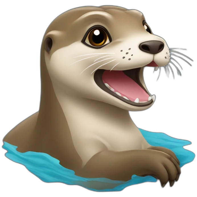 Loutre sur tortue emoji