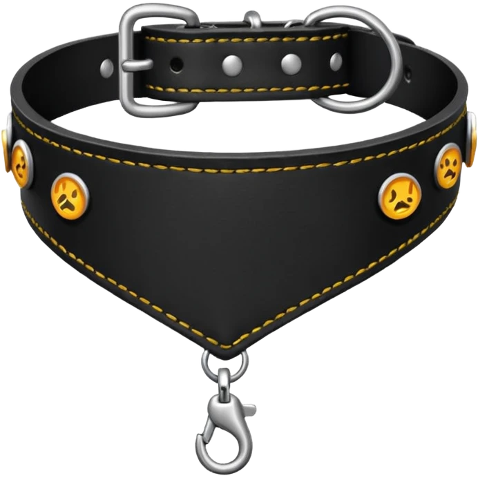 Leash – black collar with leash hanging emoji