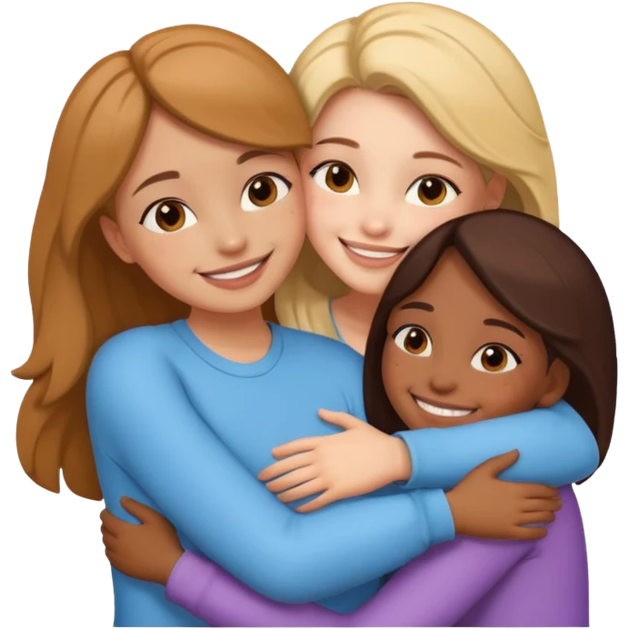 Girls hugging each other emoji