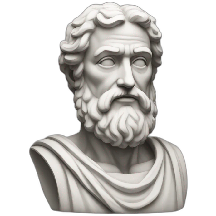 Stoic statue man with beard only with head emoji