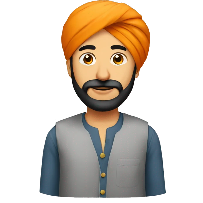 Sardar guy standing and thinking emoji