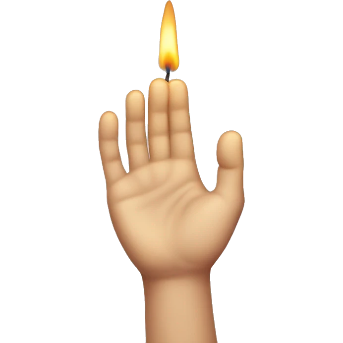 hand that seems like it is holding a candle but the candle is not seen emoji