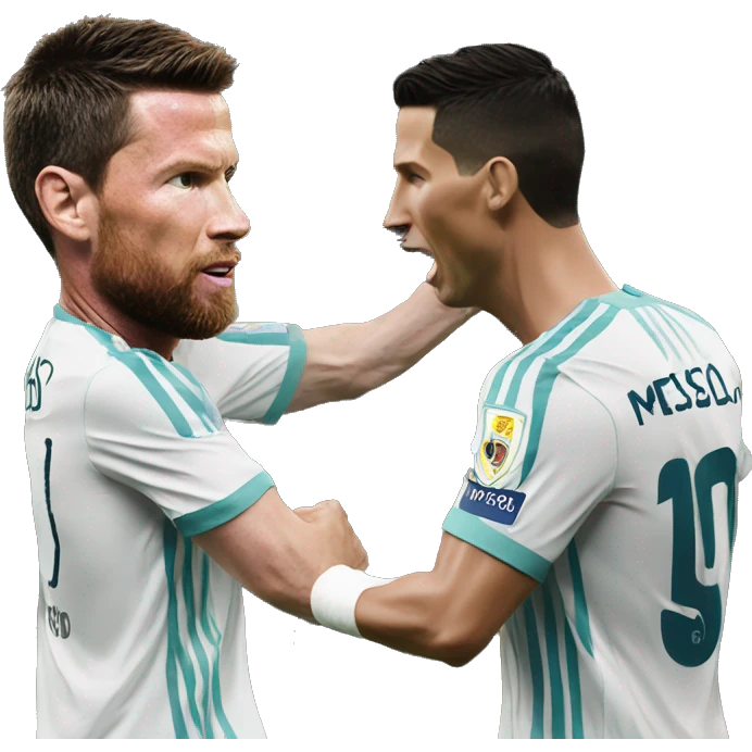 Ronaldo fighting Messi emoji