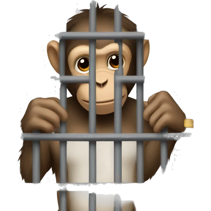 Monkey in the jail emoji