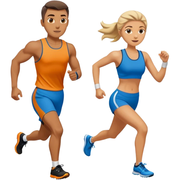 A man and woman running a HYROX race emoji | AI Emoji Generator