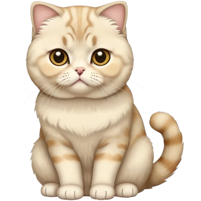 Scottish Fold cat full body sitting emoji