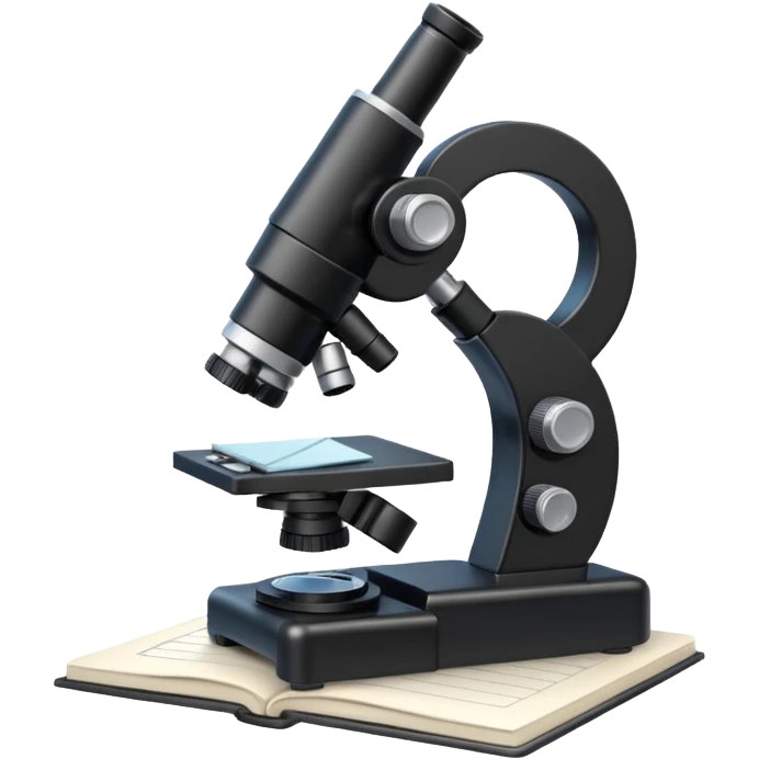 microscope next to a notebook emoji