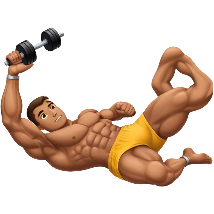 bodybuilder laying down abs exercise emoji