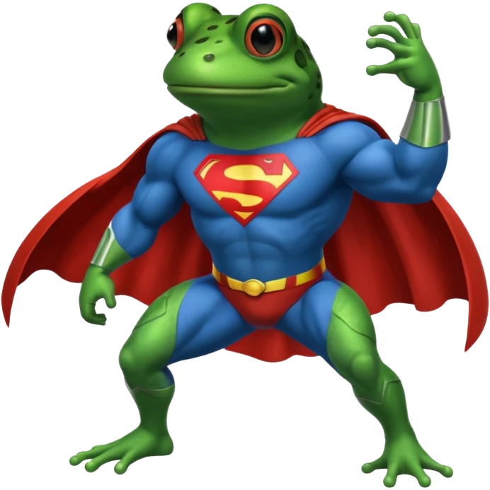 Frog as Superman emoji