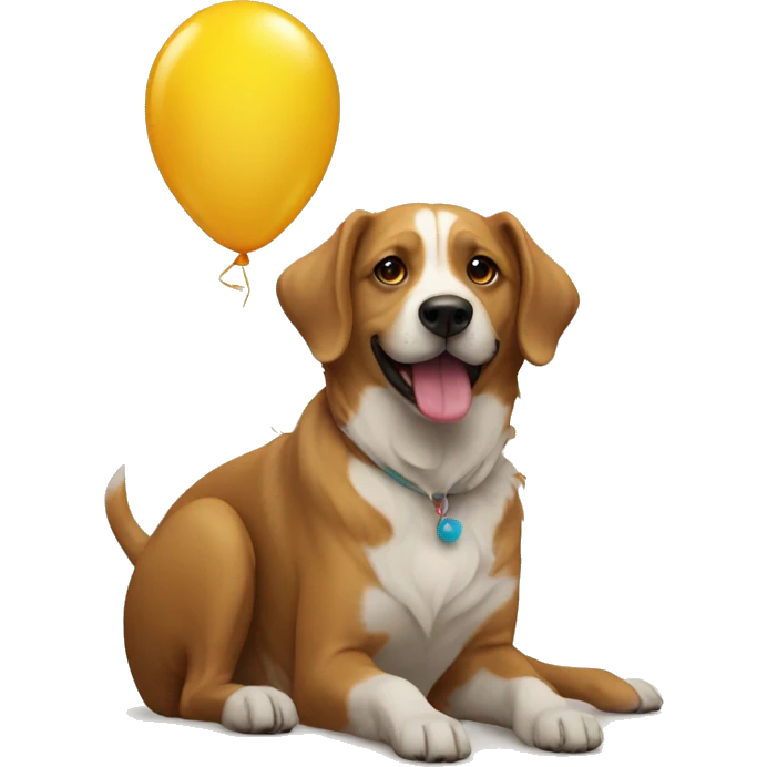 Dog with baloon emoji