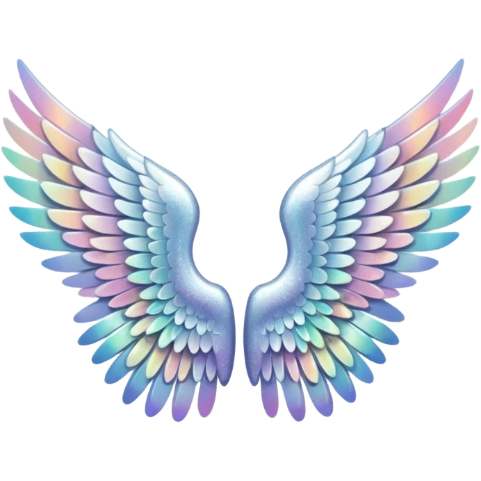 wings glitter white emoji