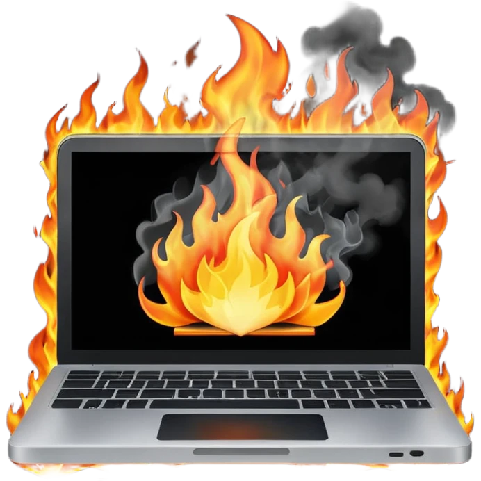 malwarebytes burning laptop emoji