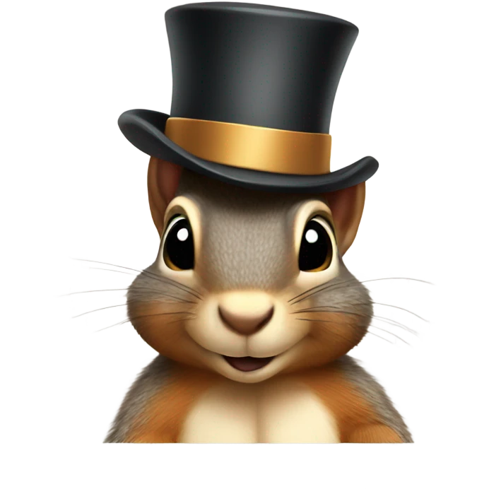 Squirrel wearing a top hat  emoji