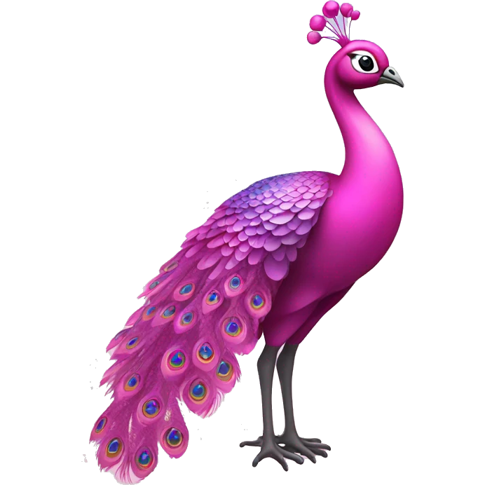 Pink peacock with sparkles around it emoji